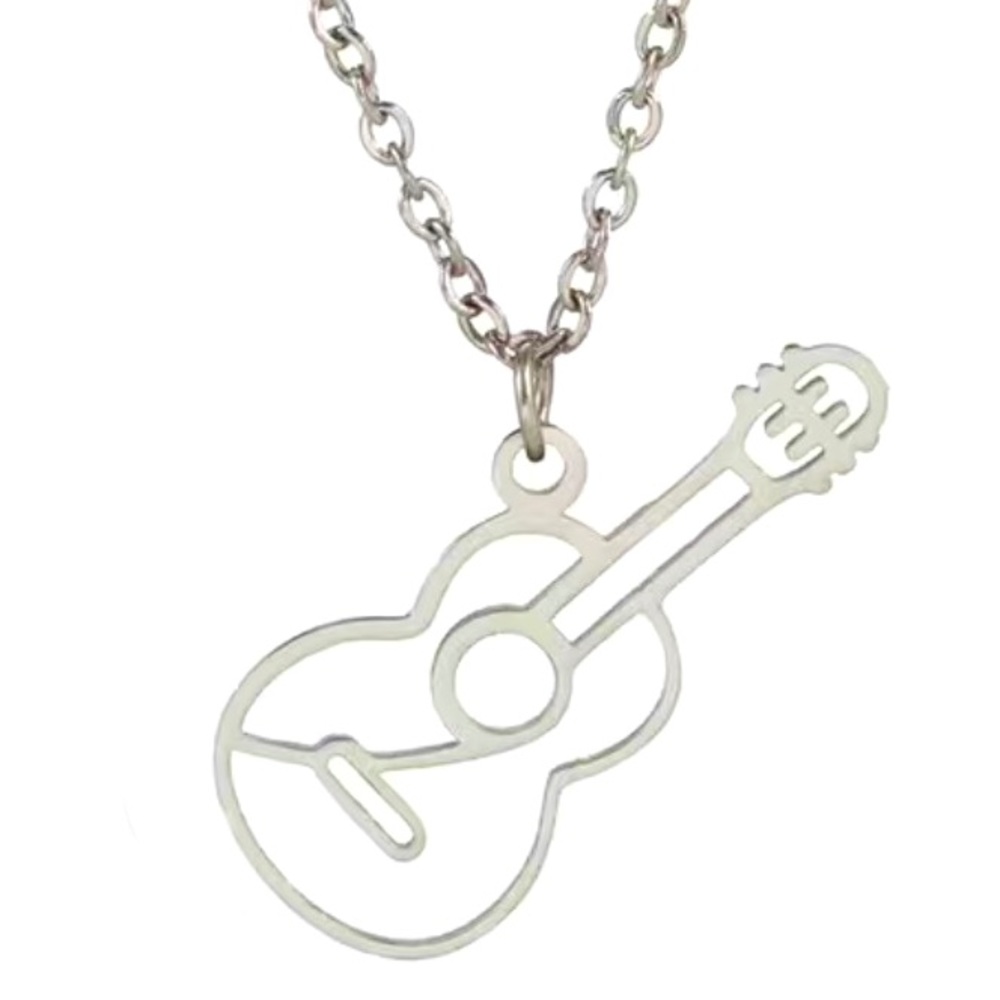 Silver Guitar Necklace